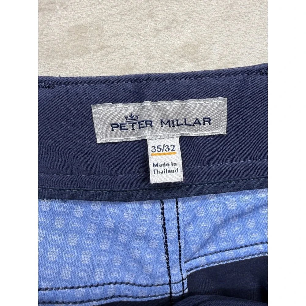 Peter Millar Crown Sport EB66 Performance Golf Pants Mens 35x32 Navy Blue Chino